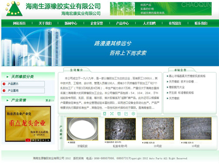 海南生源橡膠實業有限公司網站建設