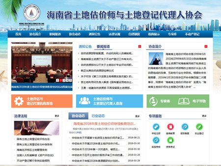 海南省土地估價師與土地登記代理人協會網站建設